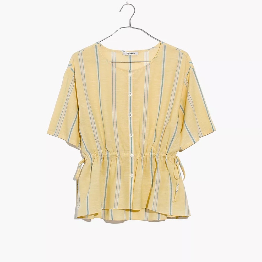 Madewell Drawstring-Waist Shirt in Atlantic Stripe
